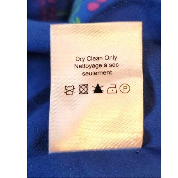 Veronica Beard Lyric Floral Print One-Shoulder Silk Blouse Blue 2 NEW - Picture 6 of 8